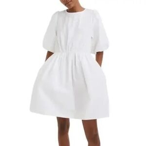 NWT Madewell poplin puff white mini dress in size 10